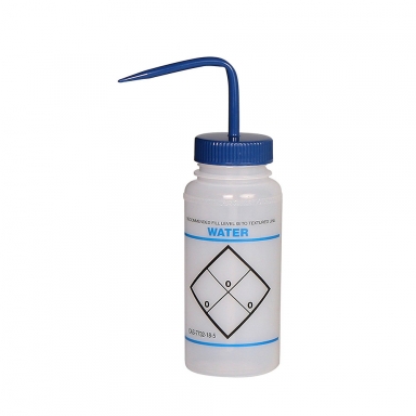 Bel-Art Safety-Labeled 2-Color Water Wide-Mouth Wash Bottle 11646-0621 (Pack of 6)